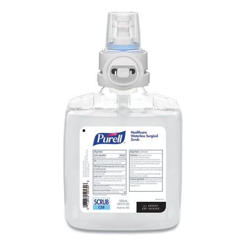 Picture of Waterless Surgical Scrub Gel Hand Sanitizer, 1,200 mL Refill Bottle, Fragrance-Free, For CS-8 Dispenser, 2/Carton