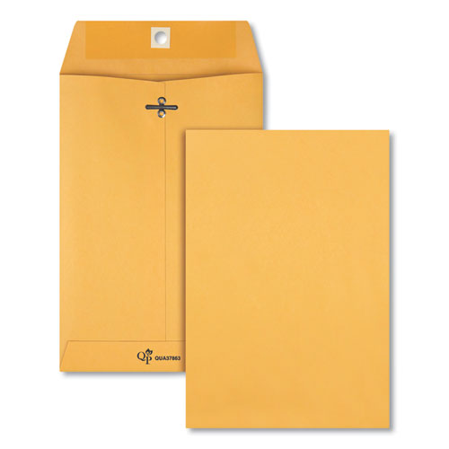 Picture of Clasp Envelope, 28 lb Bond Weight Kraft, #63, Square Flap, Clasp/Gummed Closure, 6.5 x 9.5, Brown Kraft, 100/Box