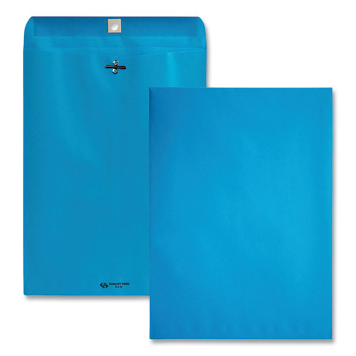 Picture of Clasp Envelope, 28 lb Bond Weight Kraft, #90, Square Flap, Clasp/Gummed Closure, 9 x 12, Blue, 10/Pack