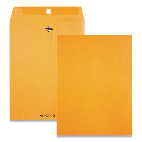 Picture of Clasp Envelope, 28 lb Bond Weight Kraft, #90, Square Flap, Clasp/Gummed Closure, 9 x 12, Brown Kraft, 100/Box