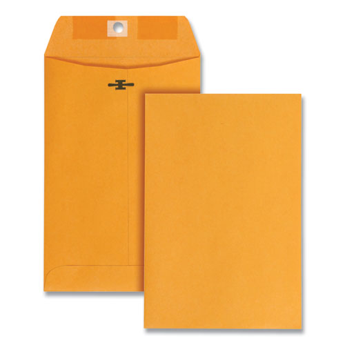 Picture of Clasp Envelope, 28 lb Bond Weight Kraft, #55, Square Flap, Clasp/Gummed Closure, 6 x 9, Brown Kraft, 100/Box