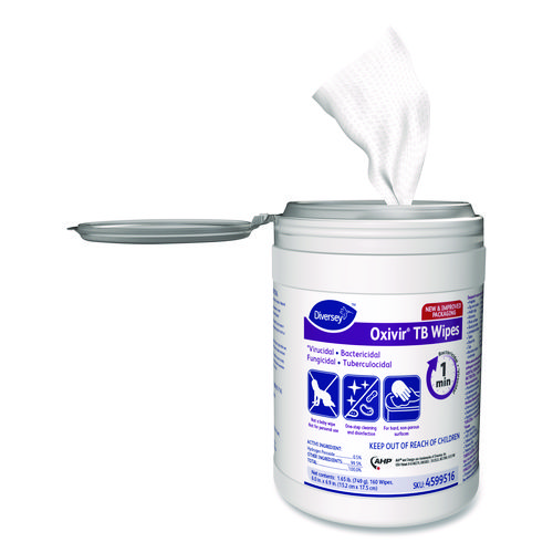 Picture of Oxivir TB Disinfectant Wipes, 7 x 6, White, 160/Canister, 12 Canisters/Carton