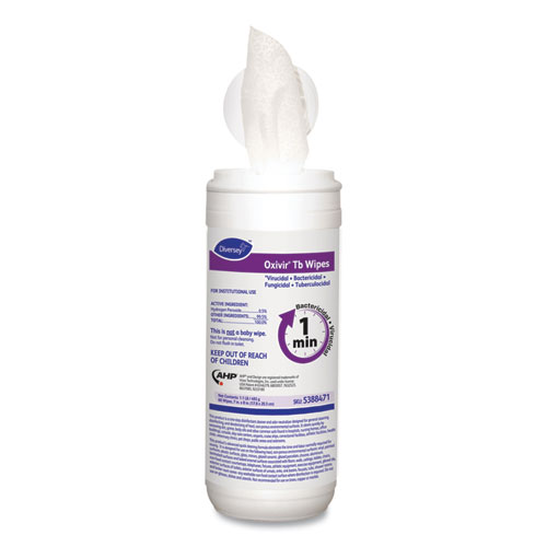 Oxivir+TB+Disinfectant+Wipes%2C+7+x+6%2C+White%2C+60%2FCanister%2C+12+Canisters%2FCarton