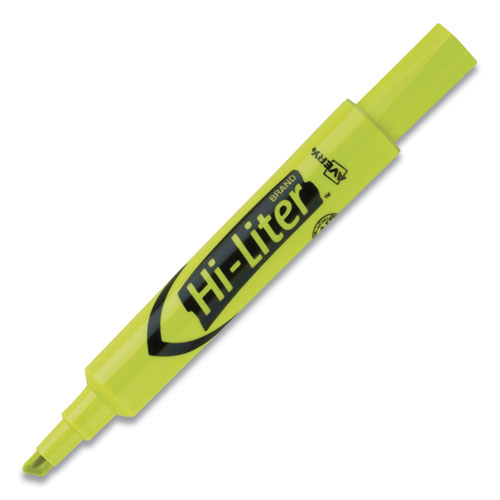 Picture of HI-LITER Desk-Style Highlighters, Fluorescent Yellow Ink, Chisel Tip, Yellow/Black Barrel, 200/Box