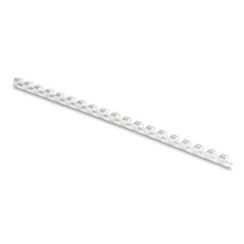 Picture of Plastic Comb Bindings, 1/4" Diameter, 20 Sheet Capacity, White, 100/Pack