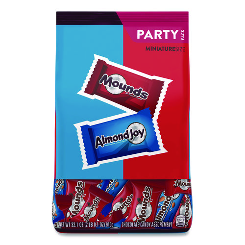 Picture of Almond Joy and Mounds Chocolate Miniature Size Party Pack, 32.1 oz Bag, Approximately 63 Pieces