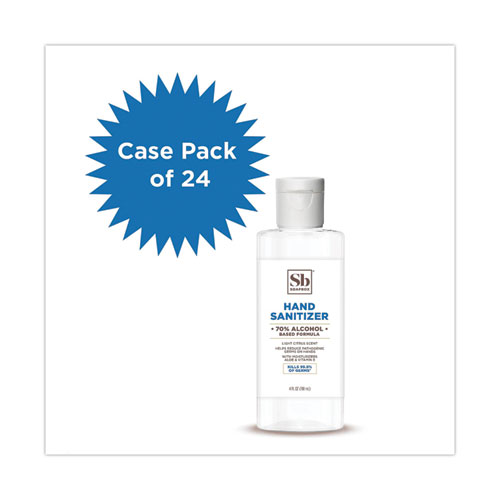 Picture of 70% Alcohol Scented Gel Hand Sanitizer, 4 oz Flip-Top Bottle, Citrus Scent, 24/Carton