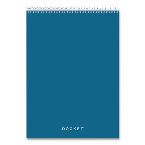 Picture of Docket Ruled Wirebound Pad with Cover, Wide/Legal Rule, Blue Cover, 70 White 8.5 x 11.75 Sheets