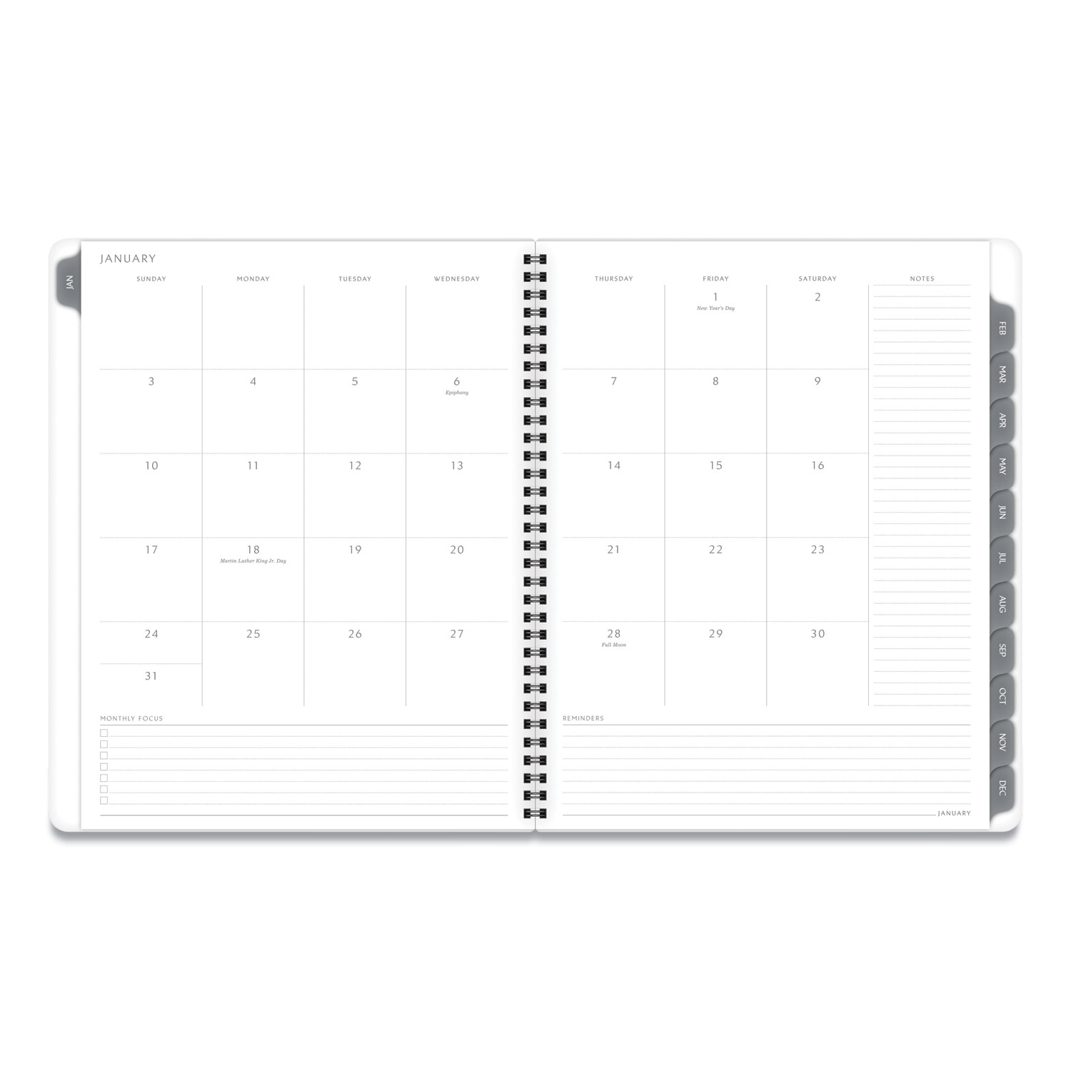 Picture of Elevation Linen Weekly/Monthly Planner, 11 x 8.5, Charcoal Cover, 12-Month (Jan to Dec): 2023