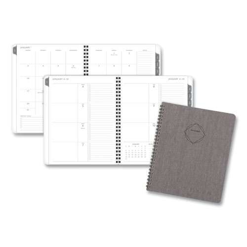 Picture of Elevation Linen Weekly/Monthly Planner, 8.75 x 7, Charcoal Cover, 12-Month (Jan to Dec): 2023