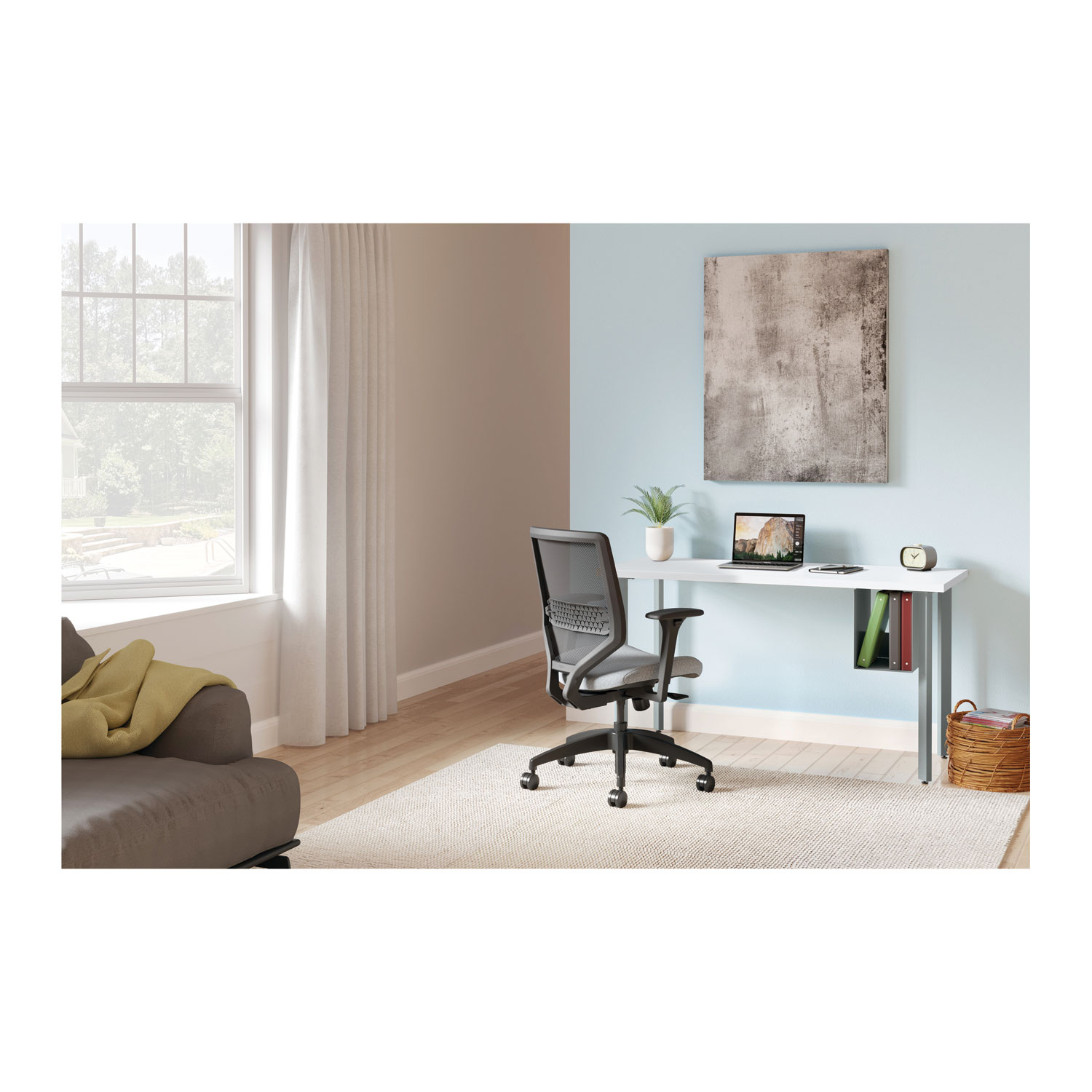Picture of Coze Writing Desk Post Legs with U-Storage Compartment, 5.75" x 28", Black, 4 Legs/Set