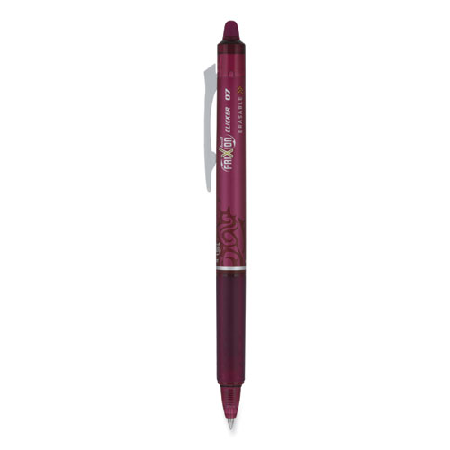 Picture of FriXion Clicker Erasable Gel Pen, Retractable, Fine 0.7 mm, Burgundy Ink, Burgundy Barrel, Dozen