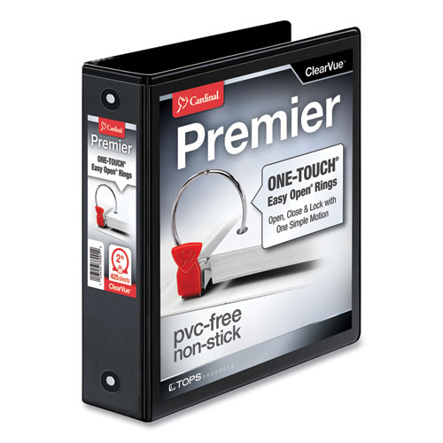 Picture of Premier Easy Open ClearVue Locking Round Ring Binder, 3 Rings, 2" Capacity, 11 x 8.5, Black