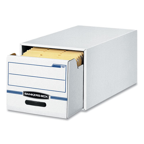 Picture of STOR/DRAWER Basic Space-Savings Storage Drawers, Legal Files, 16.75" x 19.5" x 11.5", White/Blue, 6/Carton