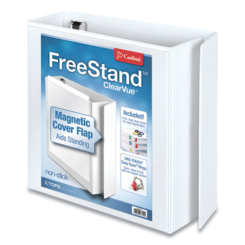 Picture of FreeStand Easy Open Locking Slant-D Ring Binder, 3 Rings, 3" Capacity, 11 x 8.5, White