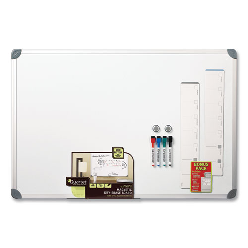 Picture of Euro-Style Magnetic Dry-Erase Aluminum Frame Boards, 36 x 24, White Surface, Silver Aluminum Frame