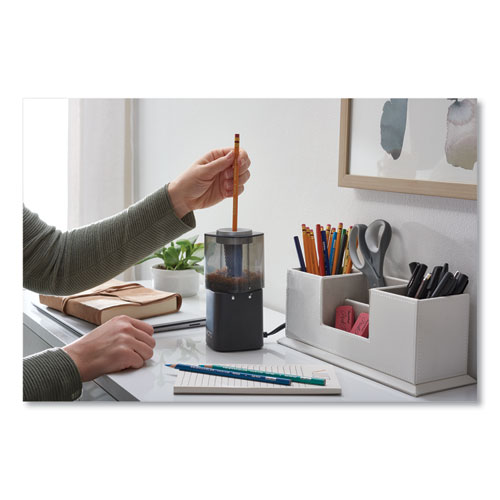 Picture of Model 1799 Powerhouse Office Electric Pencil Sharpener, AC-Powered, 3 x 3 x 7, Black/Silver/Smoke