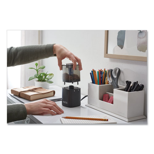 Picture of Model 1799 Powerhouse Office Electric Pencil Sharpener, AC-Powered, 3 x 3 x 7, Black/Silver/Smoke