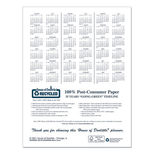 Picture of Recycled Ruled 14-Month Planner with Leatherette Cover, 11 x 8.5, Black Cover, 14-Month: Dec 2024 to Jan 2026