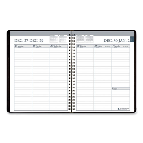 Picture of Recycled Weekly Appointment Book Ruled without Appointment Times, 8.75 x 6.88, Black Cover, 12-Month (Jan to Dec): 2025