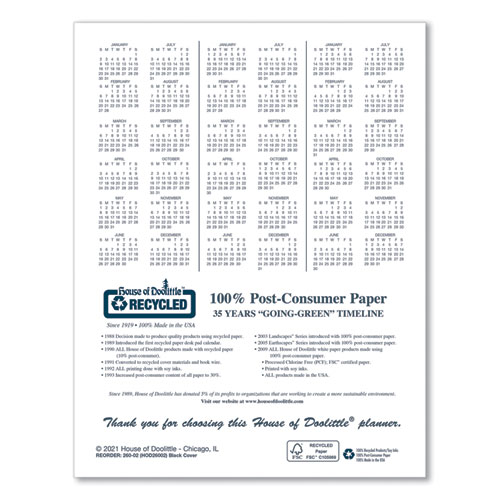 Picture of Recycled Ruled 14-Month Planner with Leatherette Cover, 10 x 7, Black Cover, 14-Month: Dec 2024 to Jan 2026