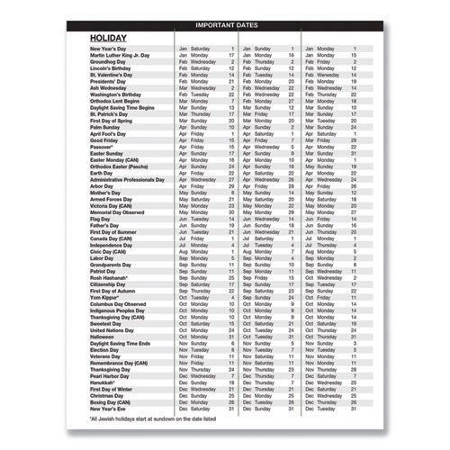 Picture of Recycled Weekly Appointment Book Ruled without Appointment Times, 8.75 x 6.88, Black Cover, 12-Month (Jan to Dec): 2025