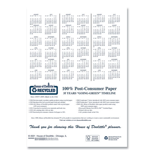 Picture of 14-Month Recycled Ruled Monthly Planner, 11 x 8.5, Blue Cover, 14-Month: Dec 2024 to Jan 2026