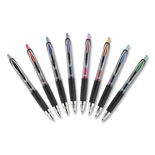 Picture of Signo 207 Gel Pen, Retractable, Medium 0.7 mm, Blue Ink, Smoke/Black/Blue Barrel, 4/Pack