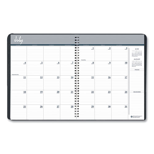 Picture of Academic Year 14-Month Recycled Ruled Monthly Planner, 11 x 8.5, Black Cover, 14-Month (July to Aug): 2024 to 2025