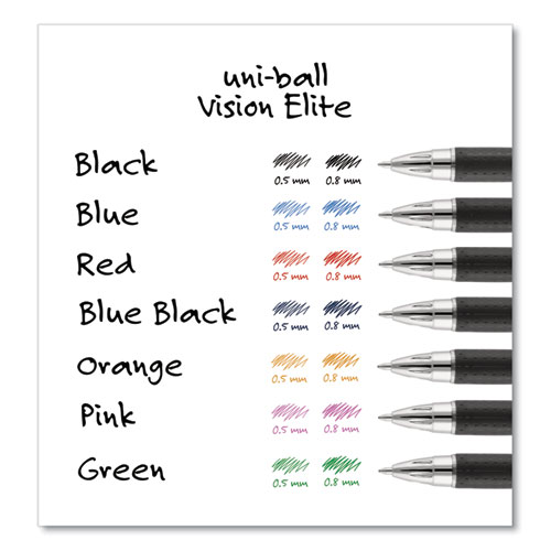 Picture of VISION ELITE Hybrid Gel Pen, Stick, Bold 0.8 mm, Assorted Ink and Barrel Colors, 8/Pack