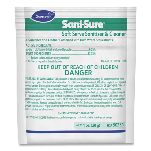 Picture of Sani Sure Soft Serve Sanitizer and Cleaner, Powder, 1 oz Packet, 100/Carton