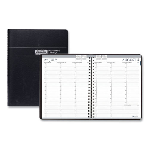 Picture of Academic Year Recycled Professional Weekly Planner, 11 x 8.5, Black Wirebound Soft Cover, 12-Month (Aug to July): 2024-2025