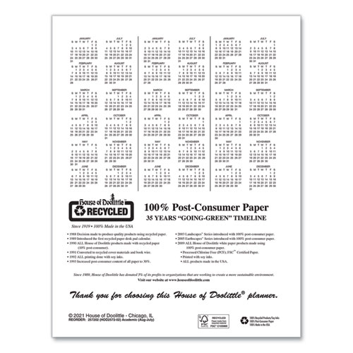 Picture of Academic Year Recycled Professional Weekly Planner, 11 x 8.5, Black Wirebound Soft Cover, 12-Month (Aug to July): 2024-2025