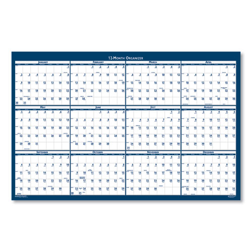 Picture of Recycled Yearly Reversible Wall Calendar Non-Laminated, 24 x 37, White/Blue Sheets, 12-Month (Jan to Dec): 2025