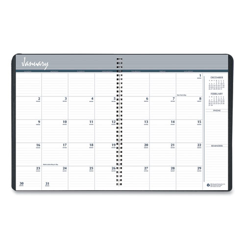 Picture of Monthly Hard Cover Planner, 11 x 8.5, Black Cover, 14-Month: Dec 2024 to Jan 2026