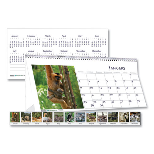 Picture of Recycled Wildlife Photos Desk Tent Monthly Calendar, 8 1/2 x 4 1/2, 2022