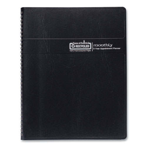 Picture of Recycled Monthly 5-Year/62-Month Planner, 11 x 8.5, Black Cover, 62-Month (Dec to Jan): 2023 to 2029
