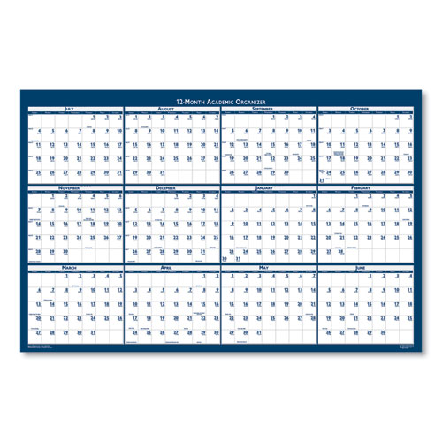 Picture of Academic Year Recycled Poster Style Reversible/Erasable Yearly Wall Calendar, 24 x 37, 12-Month (July to June): 2024 to 2025