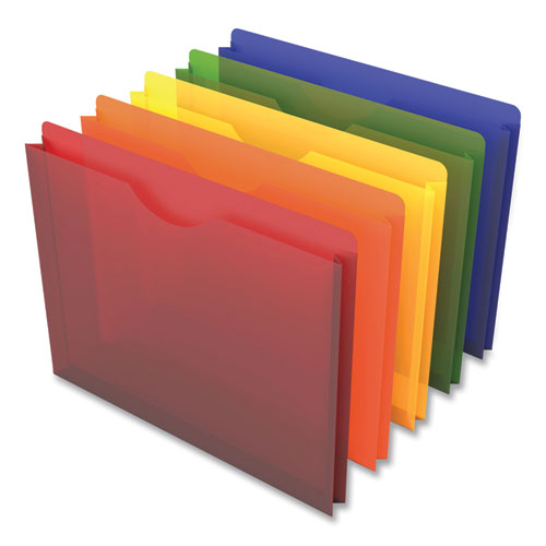Picture of Moisture Resistant File Pocket, 1" Expansion, Letter Size, Assorted Colors, 10/Pack