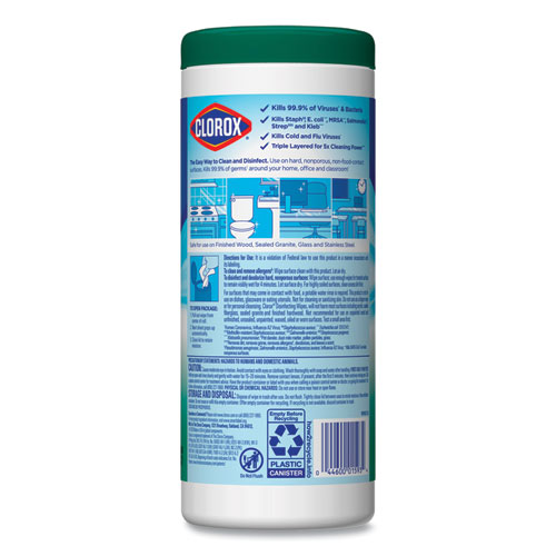 Picture of Disinfecting Wipes, 1-Ply, 7 x 8, Fresh Scent, White, 35/Canister, 12 Canisters/Carton