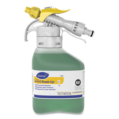 Picture of Suma Break-Up Heavy-Duty Foaming Grease-Release Cleaner, 1,500 mL Bottle, 2/Carton