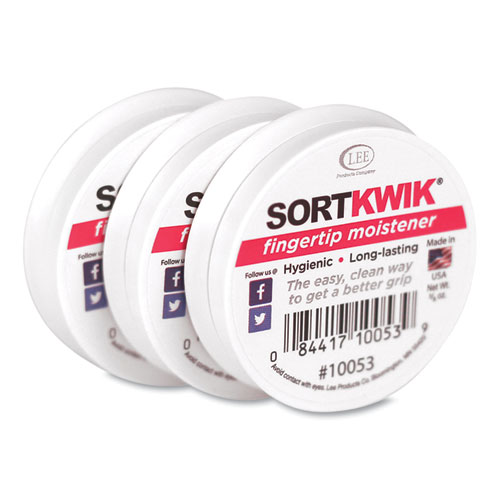 Sortkwik+Fingertip+Moisteners%2C+0.38+oz%2C+Pink%2C+3%2FPack