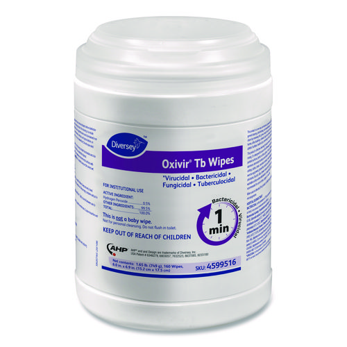 Picture of Oxivir TB Disinfectant Wipes, 7 x 6, White, 160/Canister, 12 Canisters/Carton