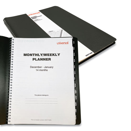 Picture of Weekly Planner, 11 x 8, Black Cover, 14-Month, Dec 2023 to Jan 2025