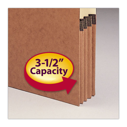 Picture of Redrope Drop-Front End Tab File Pockets, 3.5" Expansion, Letter Size, Redrope, 10/Box