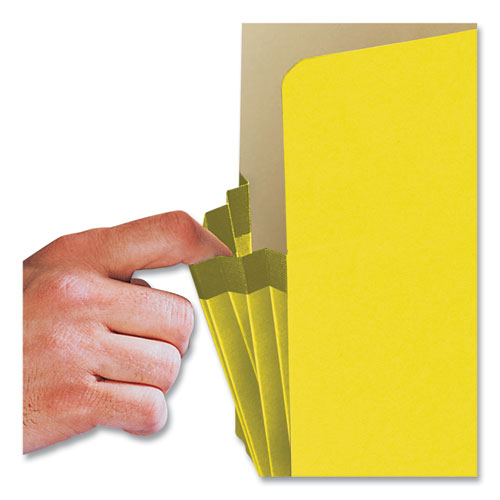 Picture of Colored File Pockets, 3.5" Expansion, Letter Size, Yellow