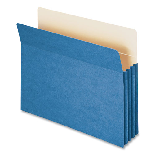 Picture of Colored File Pockets, 3.5" Expansion, Letter Size, Blue