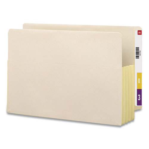 Picture of Manila End Tab File Pockets with Tear Resistant Gussets, 3.5" Expansion, Legal Size, Manila, 10/Box