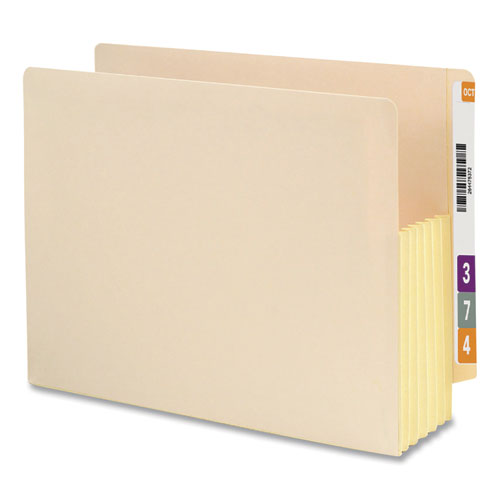 Picture of Manila End Tab File Pockets with Tear Resistant Gussets, 5.25" Expansion, Letter Size, Manila, 10/Box