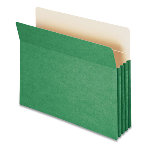 Picture of Colored File Pockets, 3.5" Expansion, Letter Size, Green